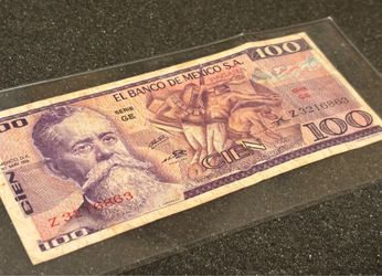 100 pesos 1974. Vintage banknote of Mexico