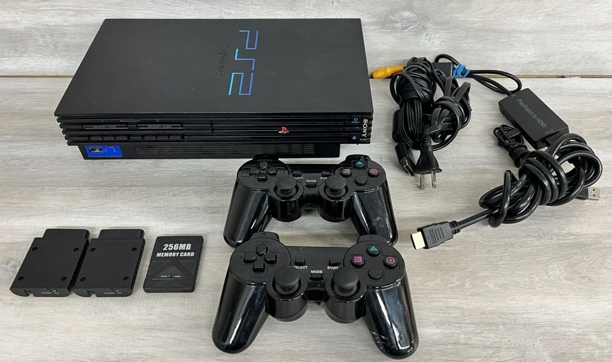Sony PlayStation 2 (PS2) Fat Black Complete Console Bundle SCPH-39001 (PO1022017)