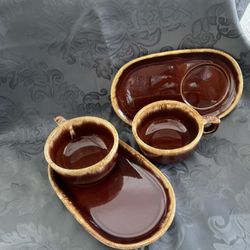 Hull Pottery- Soup Bowl And SandwichTray