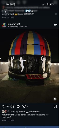 Party jumper, disco dome. It has lights inside. You can put a speaker with it. It’s really big inside