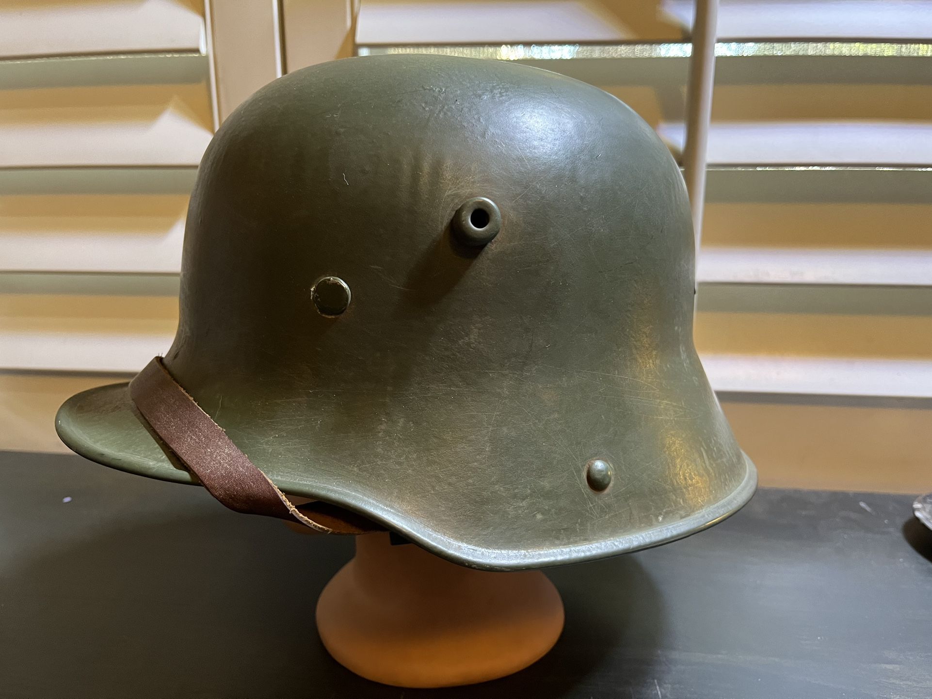 WW1 German M1916 Helmet With Liner And Chinstrap Original Paint