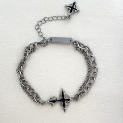 Adjustable Cross Link Chain Bracelet for Men Women Streetwear Hip Hop Unisex
