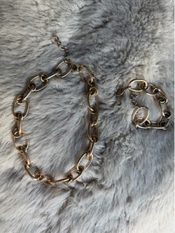 Metal bracelet and necklace
