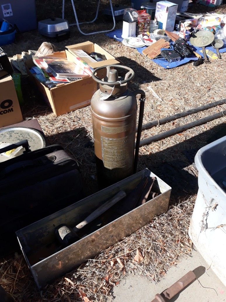 Vintage Copper And Brass Fire Extinguisher