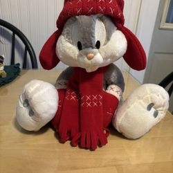 Hallmark Plush 11" Bugs Bunny. "On With The Snow