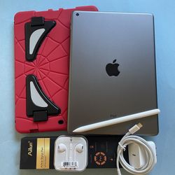 Apple IPad 7th Generation (10.2” Retina / IOS 18 / Touch ID ) 32GB with stylus pen, cool case  & Accessories (128GB $249)
