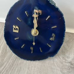 Blue Quartz Geode Clock