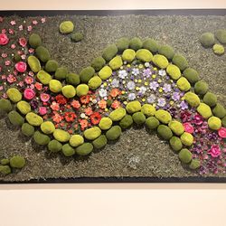 Moss Art Wall Decor with Flowers