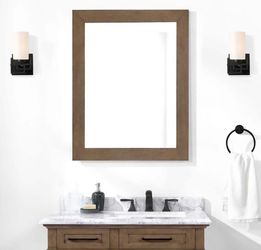 Home Decorators Sonoma Rectangular Bathroom Vanity Mirror in Almond Latte