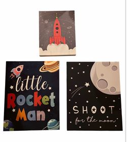 Little rocket man art decor bundle shoot for the stars bundle of three