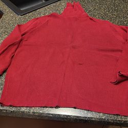Women 3xl (22W/24W) Northcrest high neck red ribbed heavy sweater Lot 88