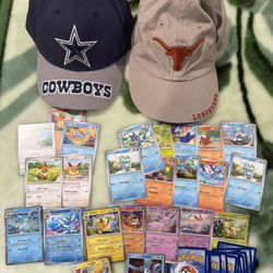 2 Texas Sports Caps + FREE Pokemon Cards 