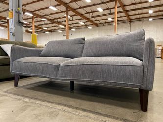 Heathered Grey Modern Box Sofa