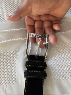Cinturón de cuero y gamuza