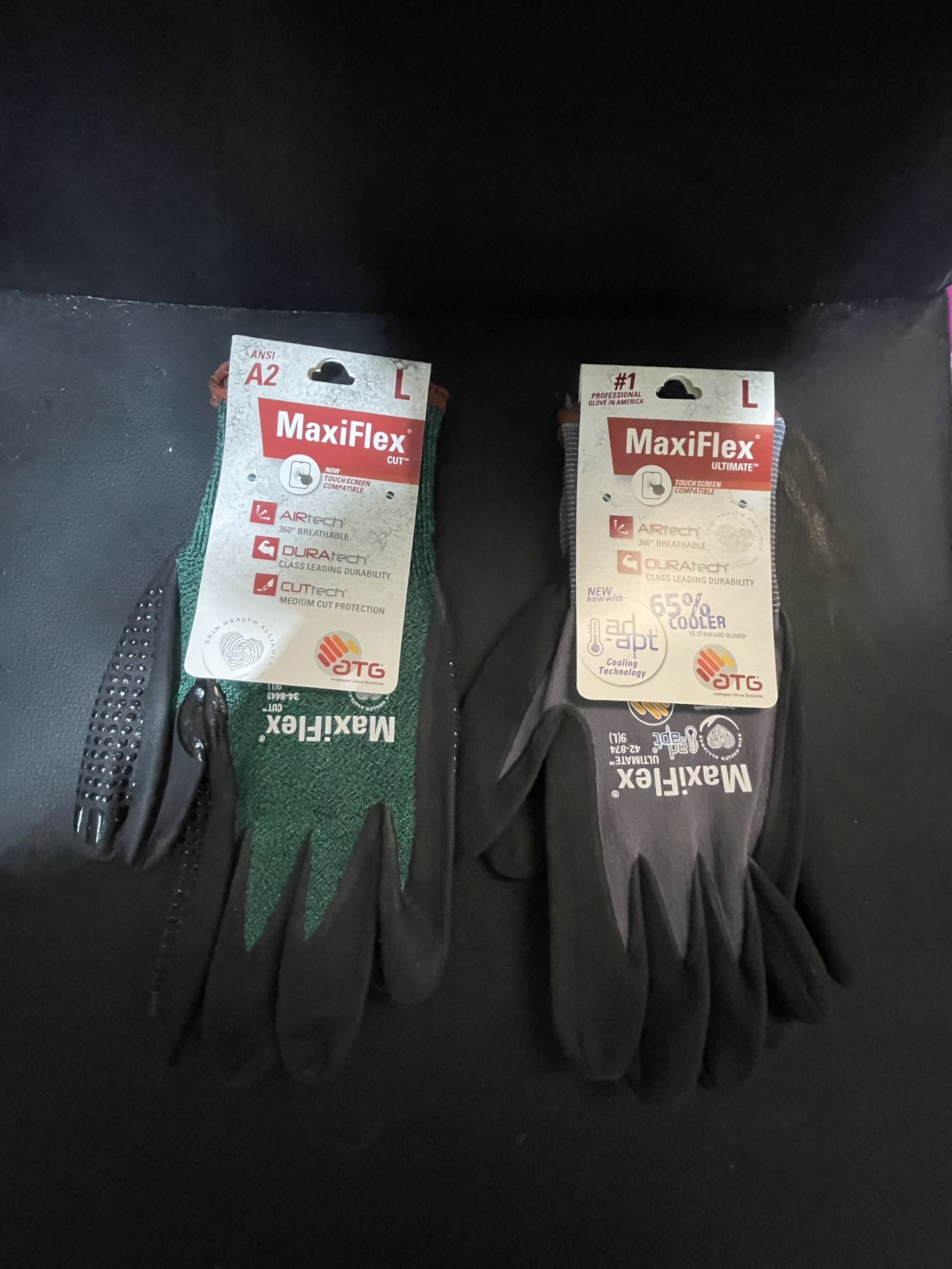 MaxiFlex work gloves.