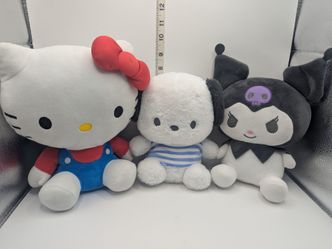 Hello Kitty, Pochacco, Kuromi Plush Lot Sanrio Stuffed Animals 3 Pc