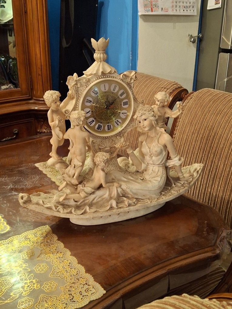 Vtg Large Ivory Italian Clock