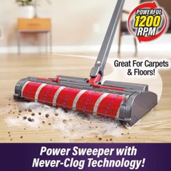 Ontel Turbo Sweeper, Red & Grey