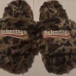 Balenciaga Cheetah Print Slides