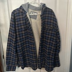 Medium Blue And Gray Flannel Sweater