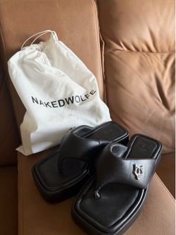 Naked Wolfe Platform Flip Flop Wedges