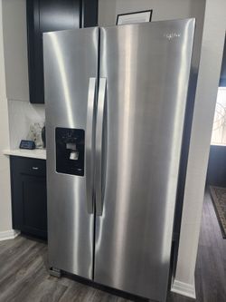 Whirlpool 36" Side-by-Side Refrigerator Stainless Steel (25 cu. ft.) – Great Condition! $725 OBO