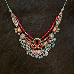 Ayala Bar Necklace - Multicolored Collar Choker- Adjustable Statement Jewelry