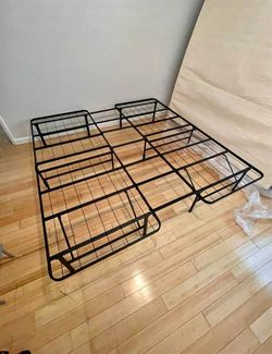 KING SIZE METAL BED FRAME FOLDABLE (BRAND NEW IN BOX) (VERY STURDY)