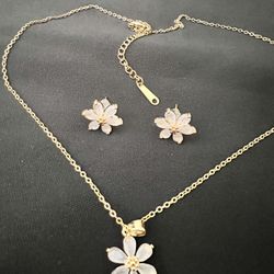 Gold Plated Necklace Earrings 