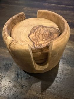 Wood coasters & cook books