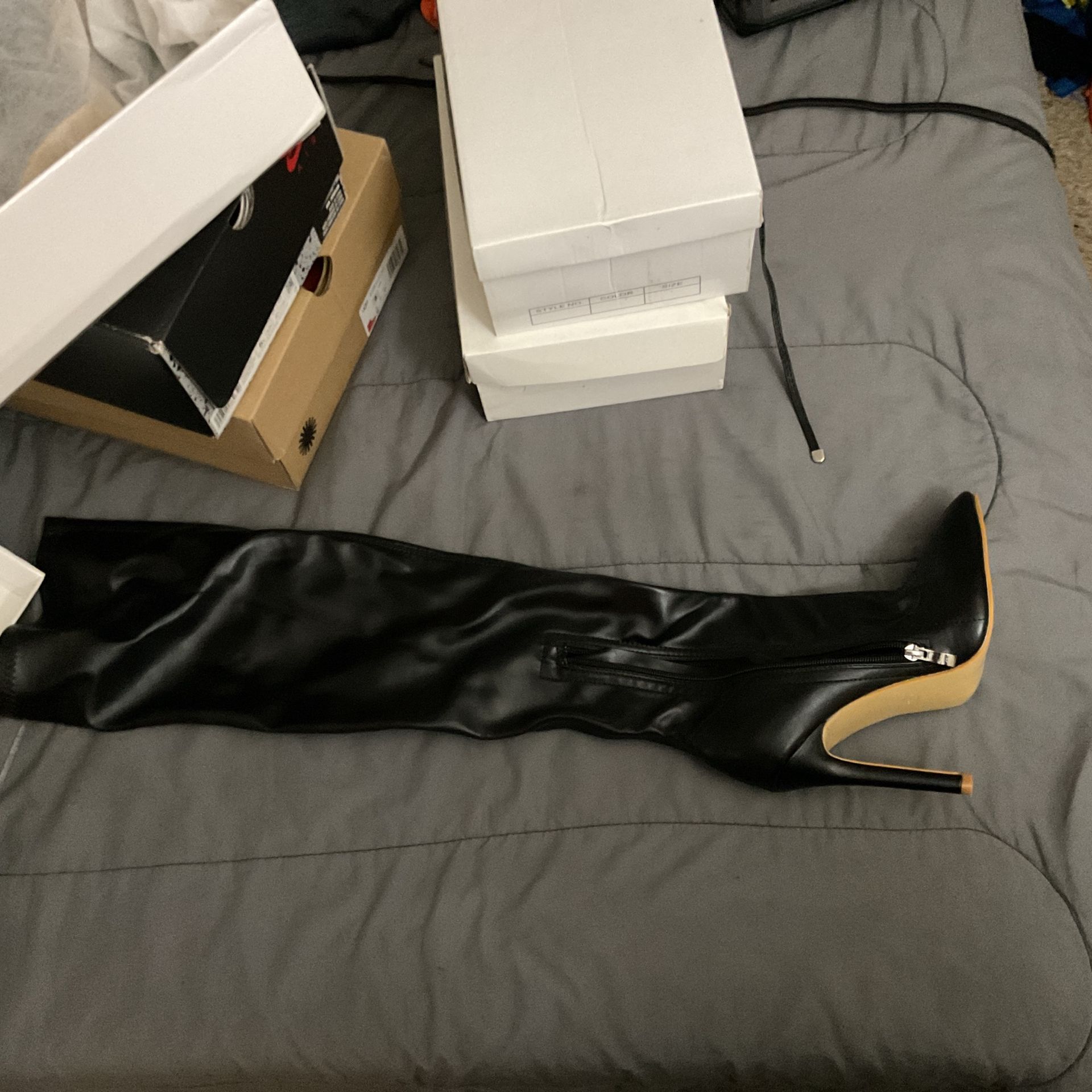 Black Thigh High Heels