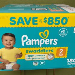 Pampers Swaddlers diapers, size 2.  $35