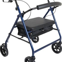 Probasics Heavy Duty Aluminum Bariatric Rollator with 8-inch Wheels, 400 Pound Weight Capacity