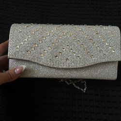 Silver Rhinestones Purse 