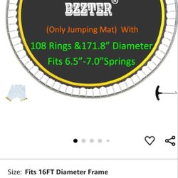 New 16 Foot Trampoline Replacement Mat 16 Foot 108 Rings