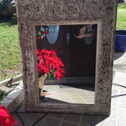 Very Cool Coastal Mirror In carved Wood Original Price $250 Selling For 