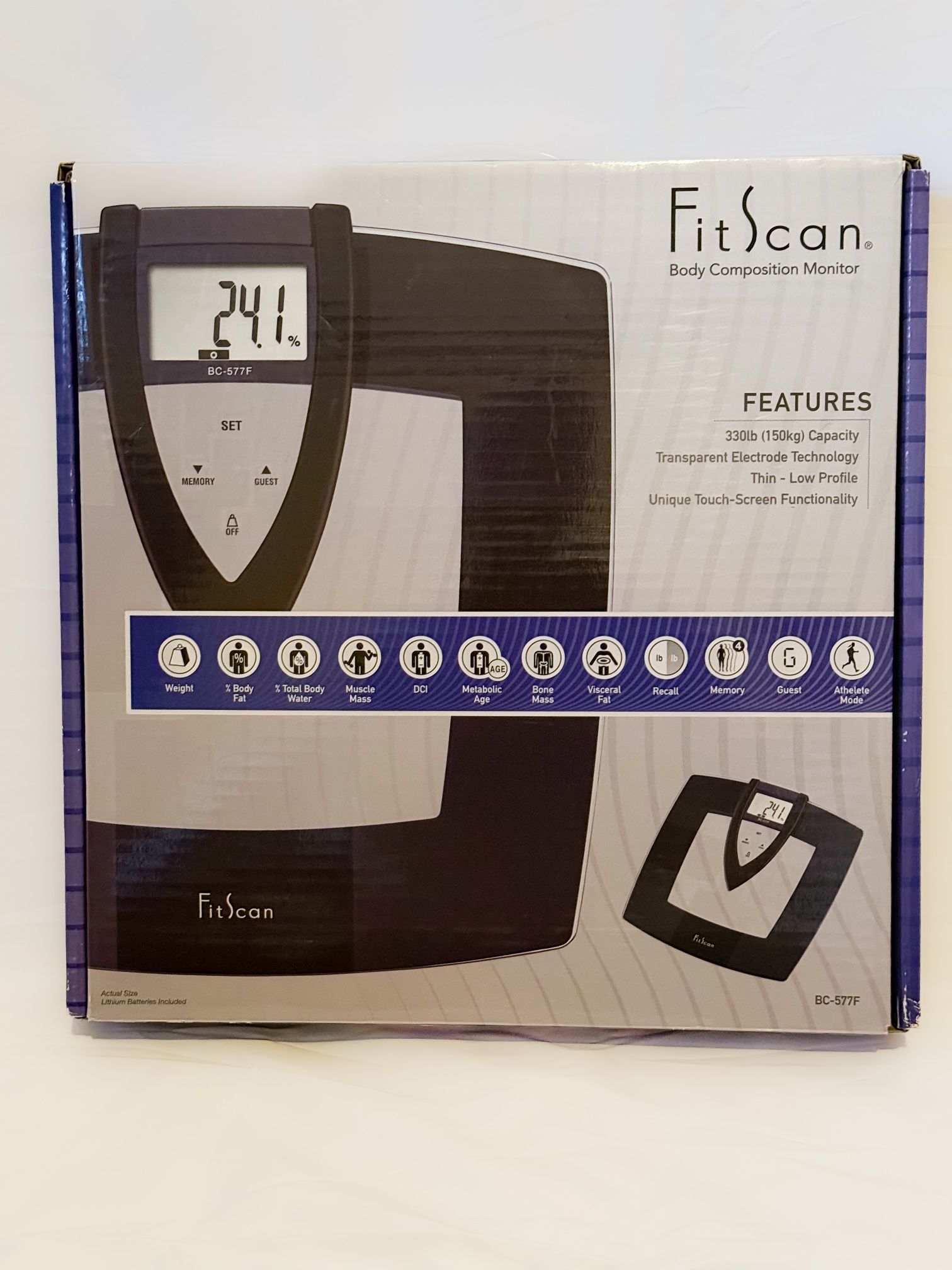 titania BC-577F FitScan Full Body Composition Monitor, digital scale, glass, 