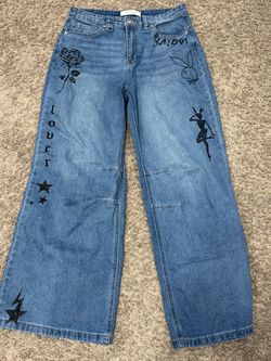 Playboy Y2K Graphic Wide-Leg Jeans – Juniors Size 13