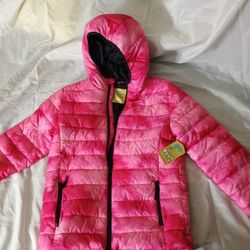 Kids Pink Hooded Puffer Jacket