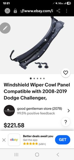 Windshield Wiper Cowl Panel Compatible with 2008-2019 Dodge Challenger