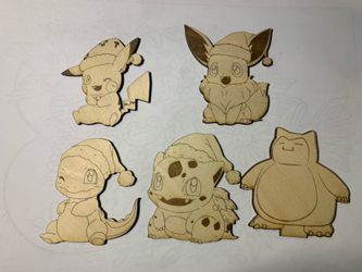 Pokémon Wood Ornaments