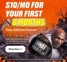 $10/month for 6 months - $123
