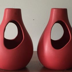 Red Outdoor Candle Holders Planters