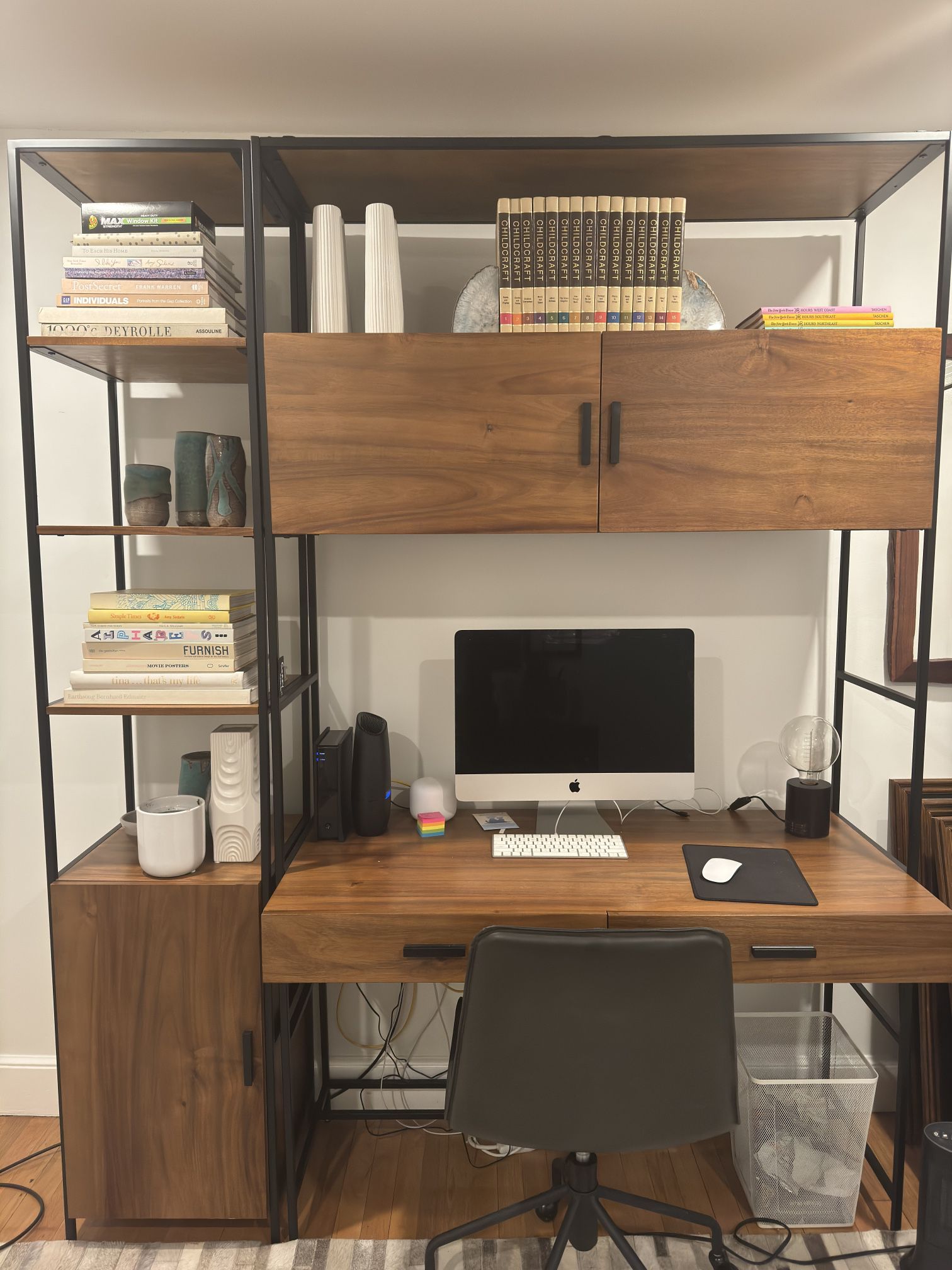 Industrial Modular wall Desk & bookshelf