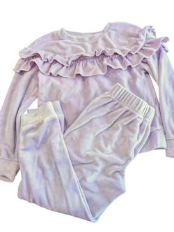 Girls Lavender Velour Ruffle Two-Piece Set Size 4t