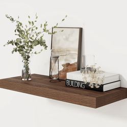 New!✨30x12x2 Rustic Walnut Wood grain floating shelf
