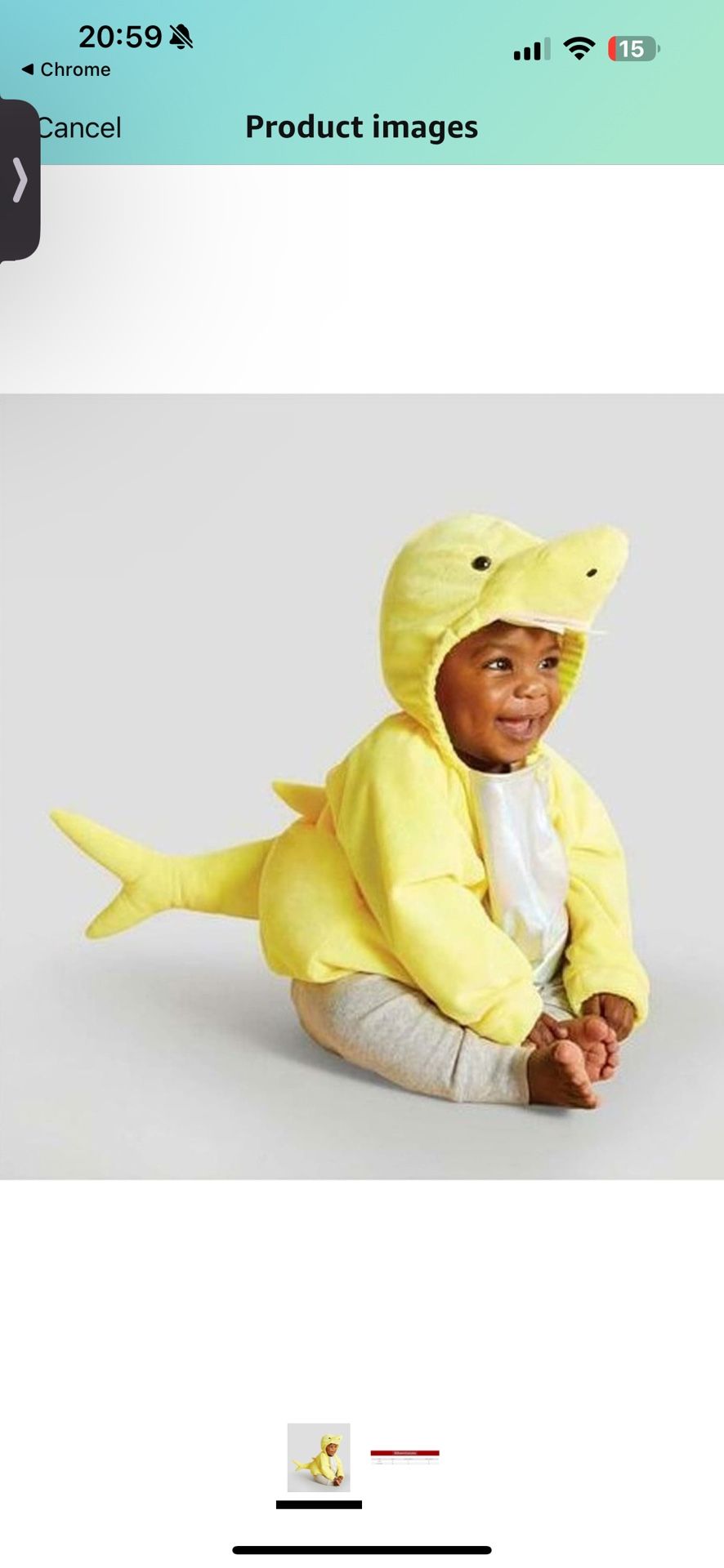 Yellow Baby Shark For 6-12 Months.