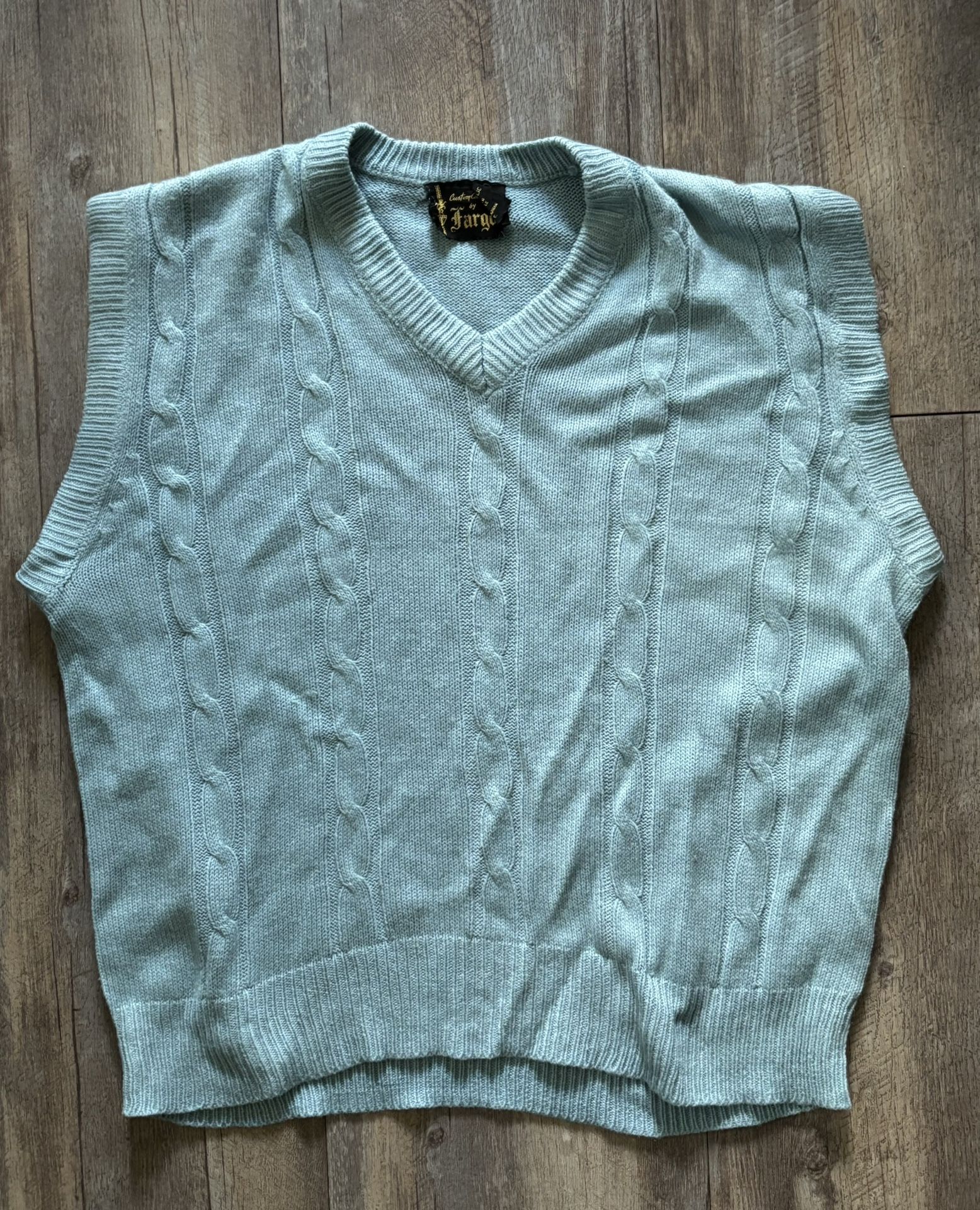 Fargo Vintage Light Blue Vest Sweater Men’s