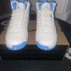 AIR JORDAN 12 RETRO WHITE AND UNIVERSITY BLUE