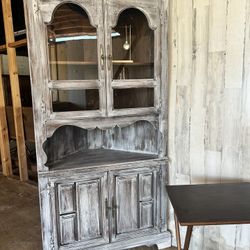  Vintage Distressed solid wood Corner 